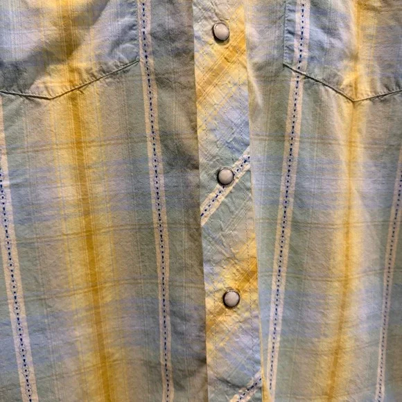 Larry Mahan Cowboy Collection Plaid Pearl Snap Shirt Men's L Western - Picture 6 of 8